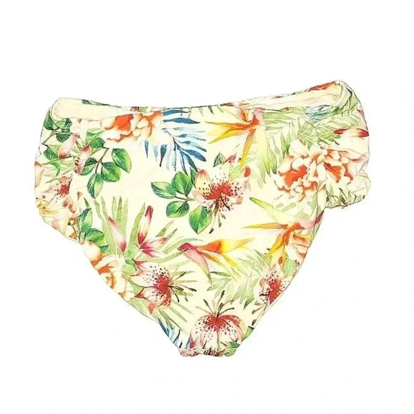 Lucky Brand Ivory Tropical High-Waist Bikini Bottom Swimsuit Plus Size 1X NWT - Picture 2 of 6